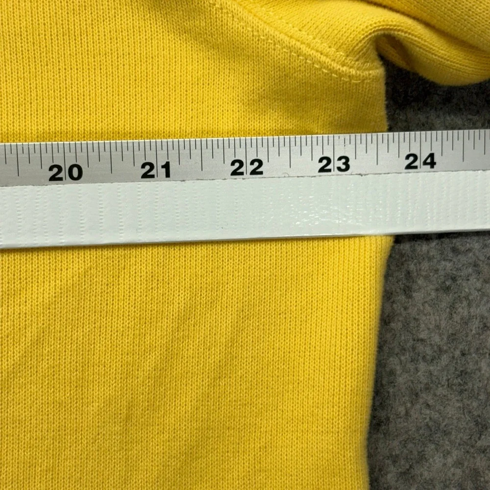 Polo Ralph Lauren Quarter Zip Pullover Mens L Yellow Cotton Mock Neck Pony